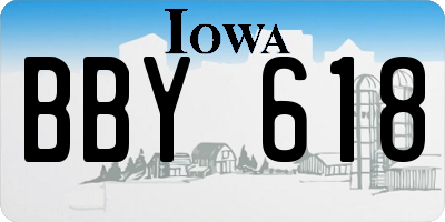 IA license plate BBY618