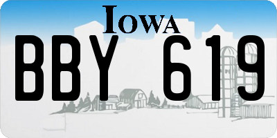 IA license plate BBY619