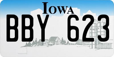 IA license plate BBY623