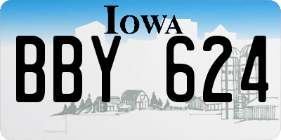 IA license plate BBY624