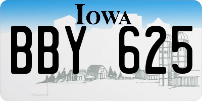 IA license plate BBY625
