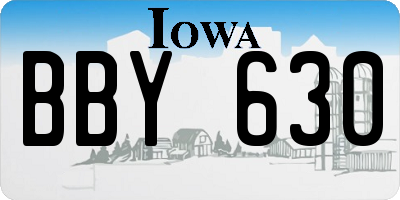 IA license plate BBY630