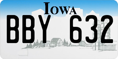 IA license plate BBY632