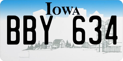 IA license plate BBY634