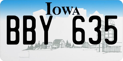 IA license plate BBY635