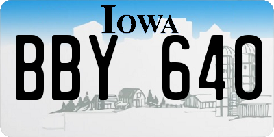 IA license plate BBY640