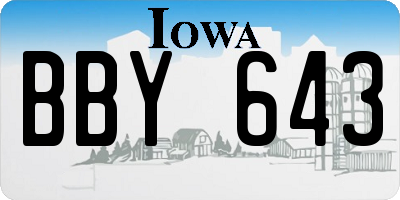 IA license plate BBY643