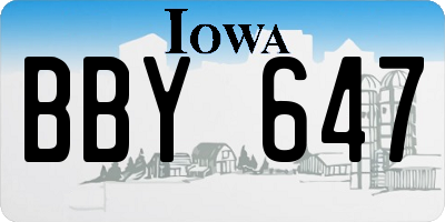 IA license plate BBY647