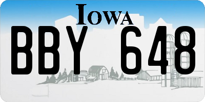 IA license plate BBY648