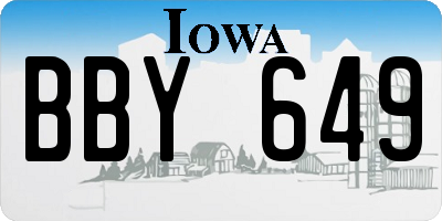 IA license plate BBY649