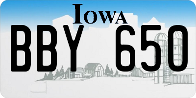 IA license plate BBY650