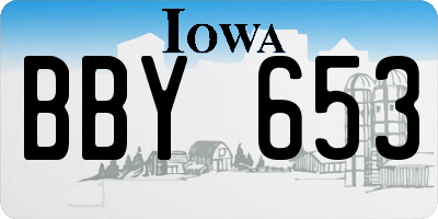 IA license plate BBY653