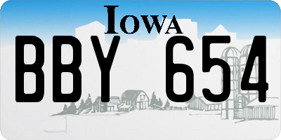 IA license plate BBY654