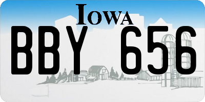 IA license plate BBY656