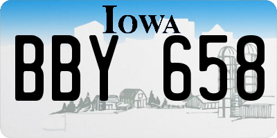 IA license plate BBY658