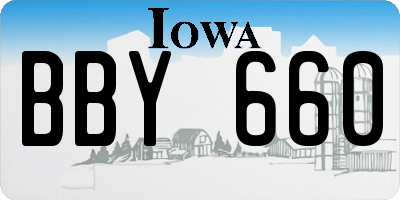 IA license plate BBY660