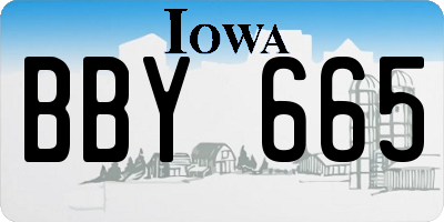IA license plate BBY665