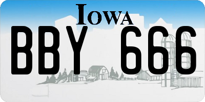 IA license plate BBY666