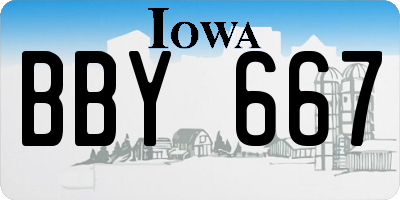 IA license plate BBY667
