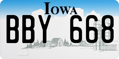 IA license plate BBY668