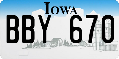 IA license plate BBY670
