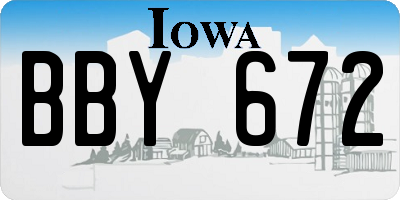 IA license plate BBY672