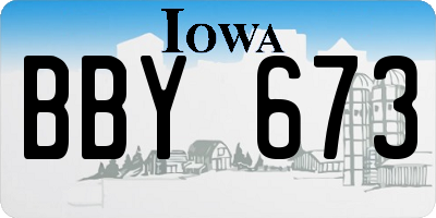 IA license plate BBY673