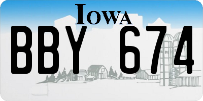 IA license plate BBY674