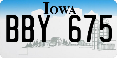 IA license plate BBY675