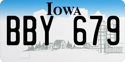 IA license plate BBY679