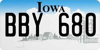 IA license plate BBY680