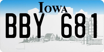 IA license plate BBY681