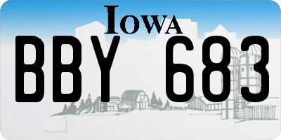 IA license plate BBY683