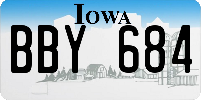 IA license plate BBY684