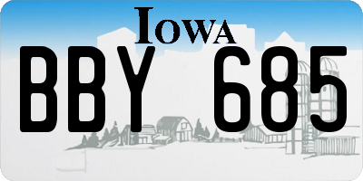 IA license plate BBY685