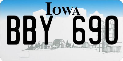 IA license plate BBY690