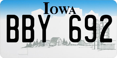 IA license plate BBY692