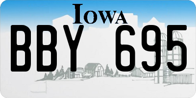 IA license plate BBY695