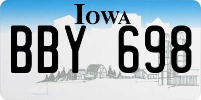 IA license plate BBY698