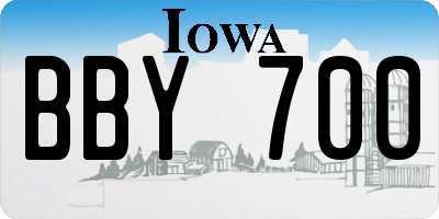 IA license plate BBY700
