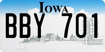 IA license plate BBY701