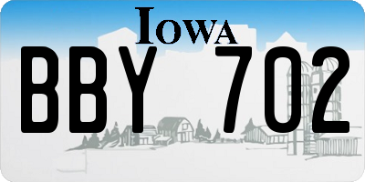 IA license plate BBY702