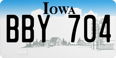 IA license plate BBY704