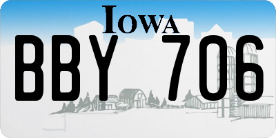 IA license plate BBY706
