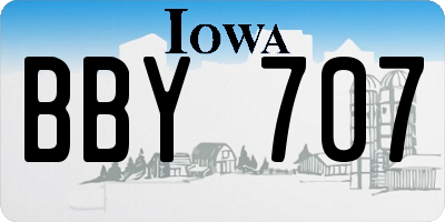 IA license plate BBY707