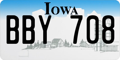 IA license plate BBY708