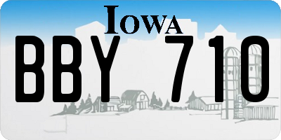 IA license plate BBY710