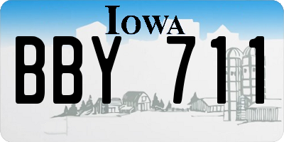 IA license plate BBY711