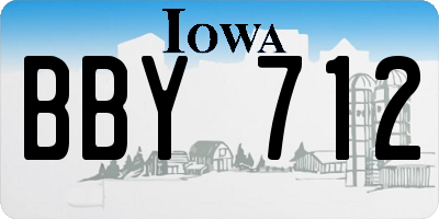 IA license plate BBY712