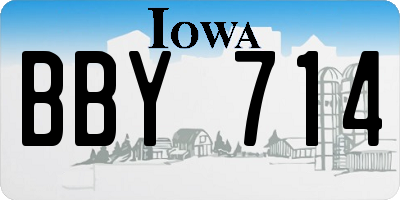 IA license plate BBY714
